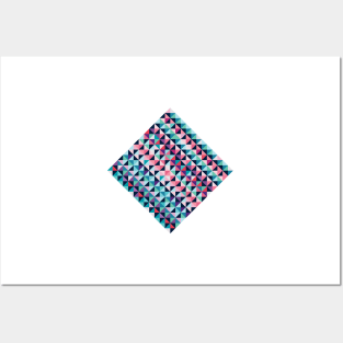 Retro rhombus mosaic Posters and Art